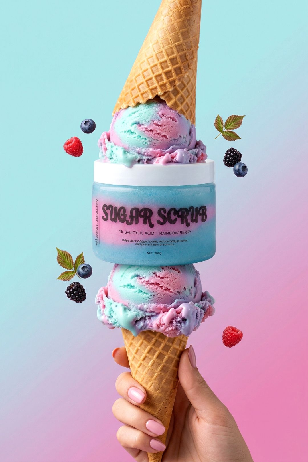 Rainbow Berry Body Scrub Brand Campaign