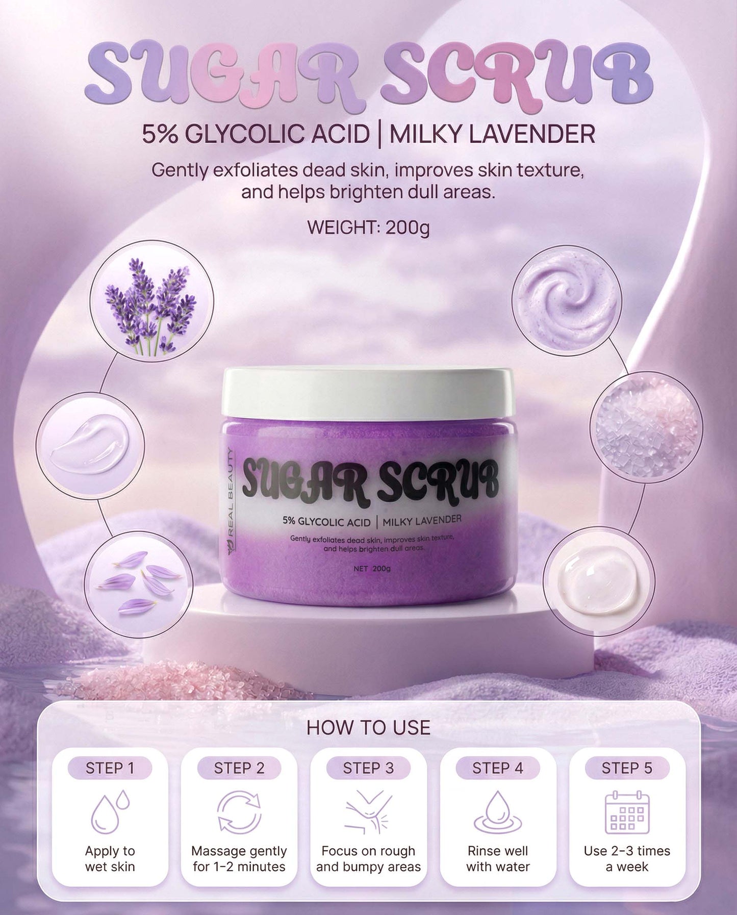 Milky Lavender Body Scrub Brand Campaign