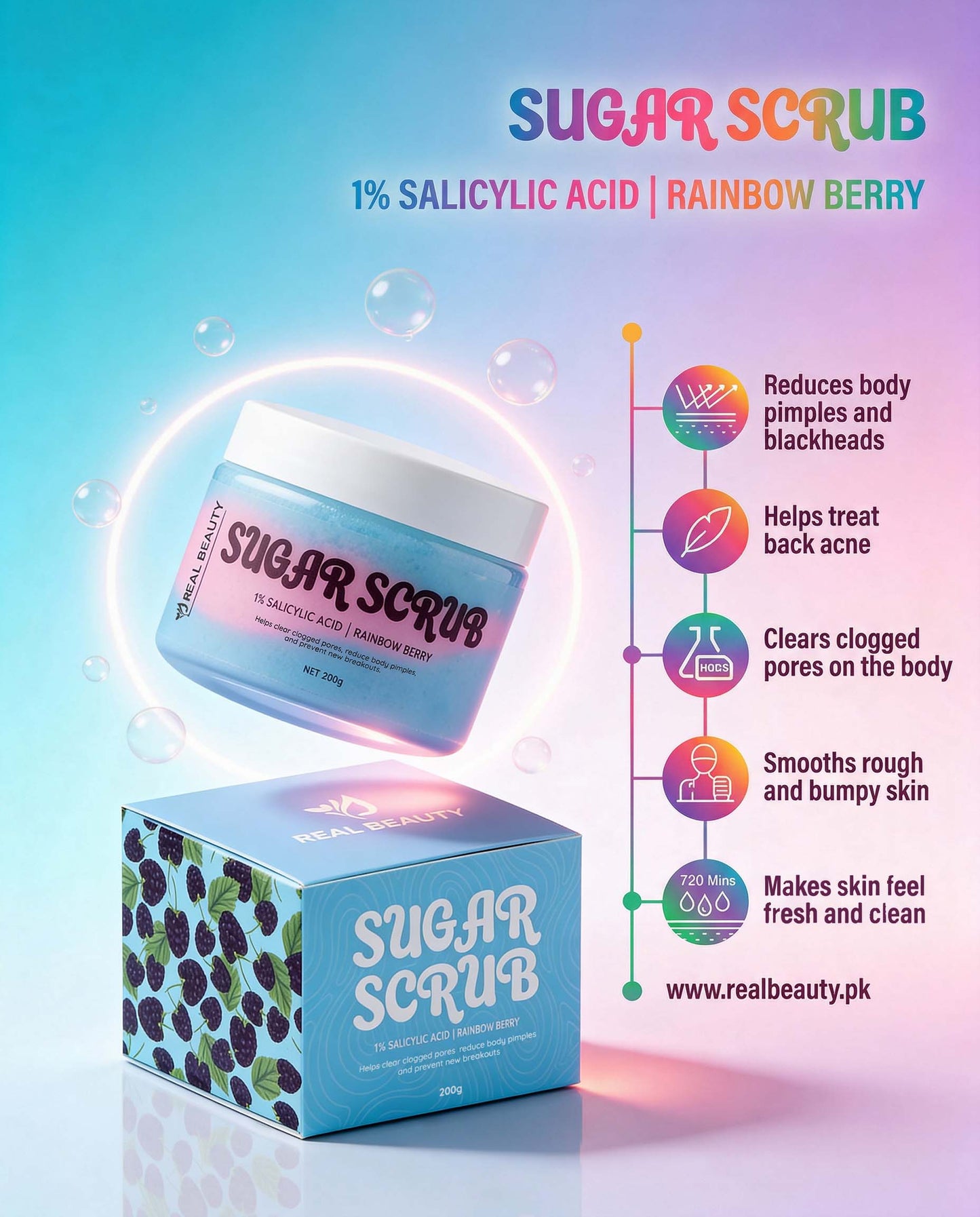 Rainbow Berry Body Scrub Brand Campaign