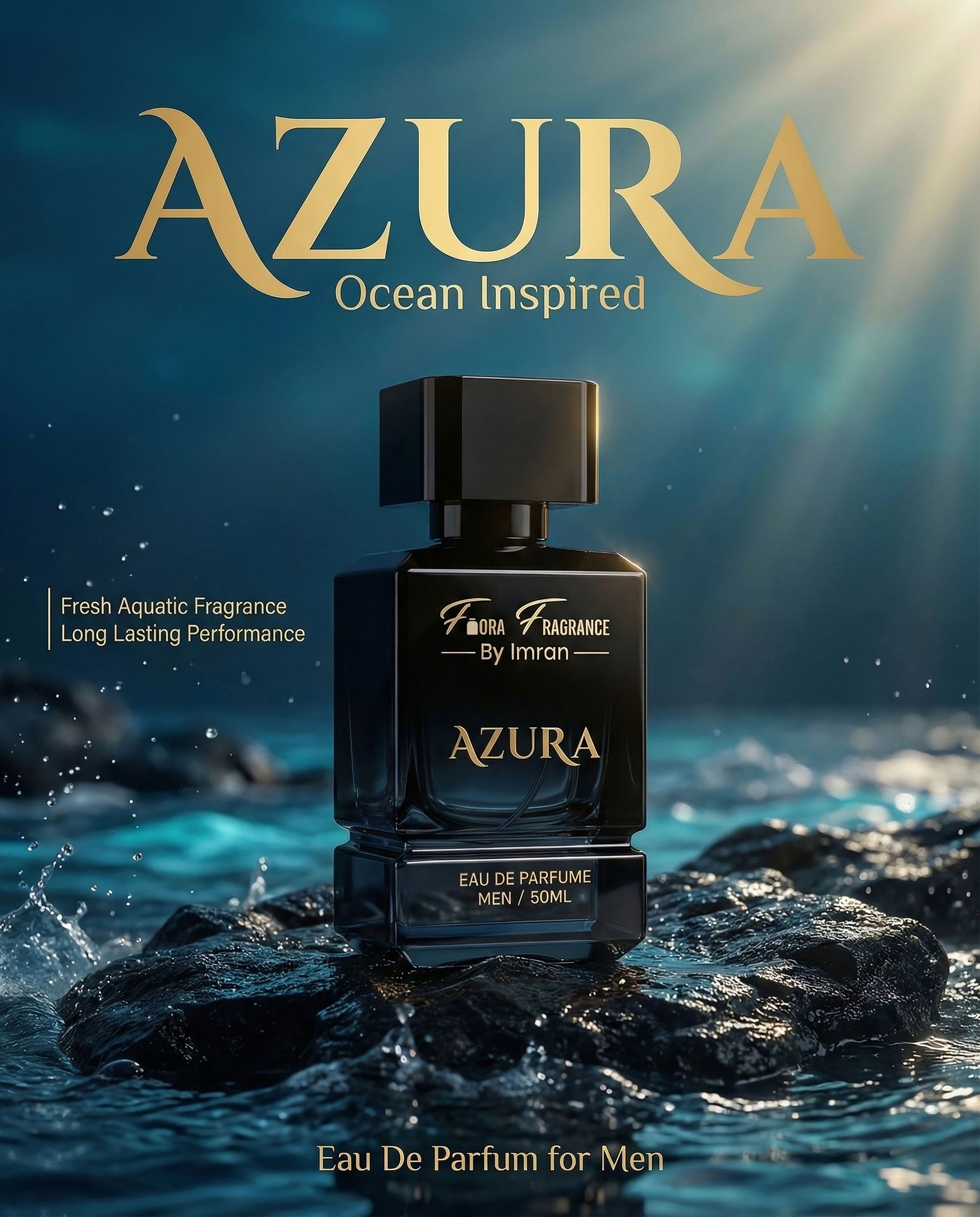 Ocean inspired perfume campaign advertising photography