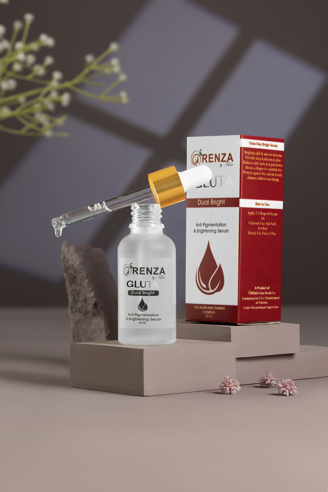 Orenza gluta serum studio photography