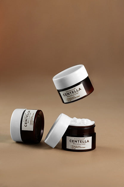 cosmetics moisturizer bottles action shot brown background