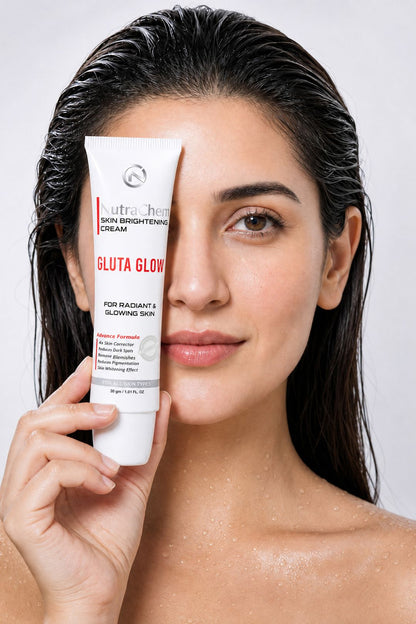 Lifestyle skincare photography with model and product