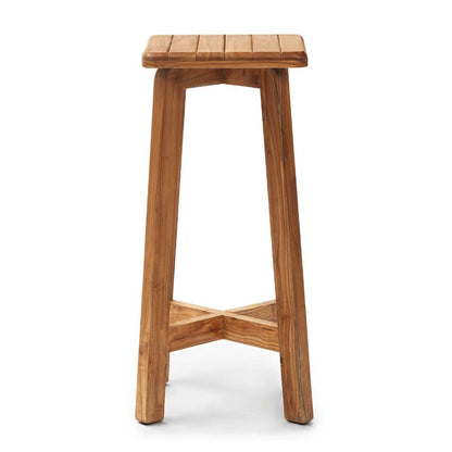 Wooden bar stool on a white background